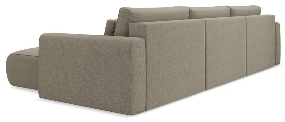 Светлокафяв разтегателен ъглов диван с място за съхранение (U форма) Kapua – Makamii