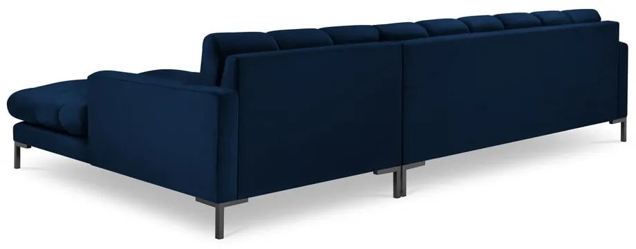 Тъмносин ъглов диван от кадифе , десен ъгъл Bali - Cosmopolitan Design