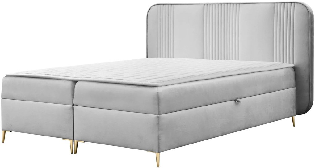 Облечено легло Fandy-Светло сиво-180 x 200