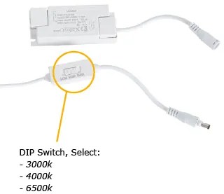 Вграден LED панел бял правоъгълен вкл. LED 3000K - 6500K с DIP превключвател - Seagal