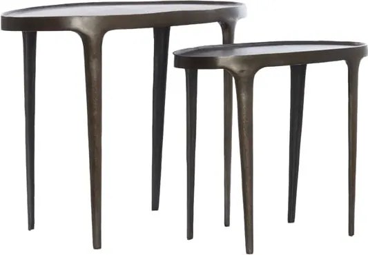 Метални кръгли странични масички в комплект от 2 бр. 33x70 cm Arica – Light &amp; Living