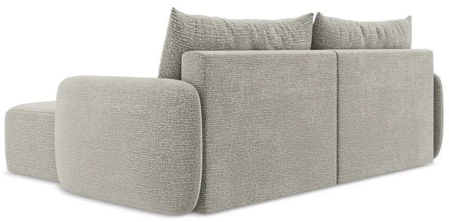 Светлосив разтегателен ъглов диван с място за съхранение (десен ъгъл) Kalena – Makamii