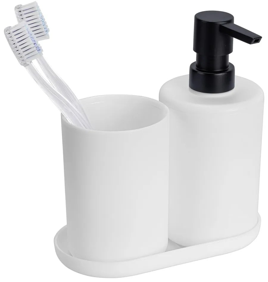 Бял пластмасов комплект аксесоари за баня Fano – Allstar