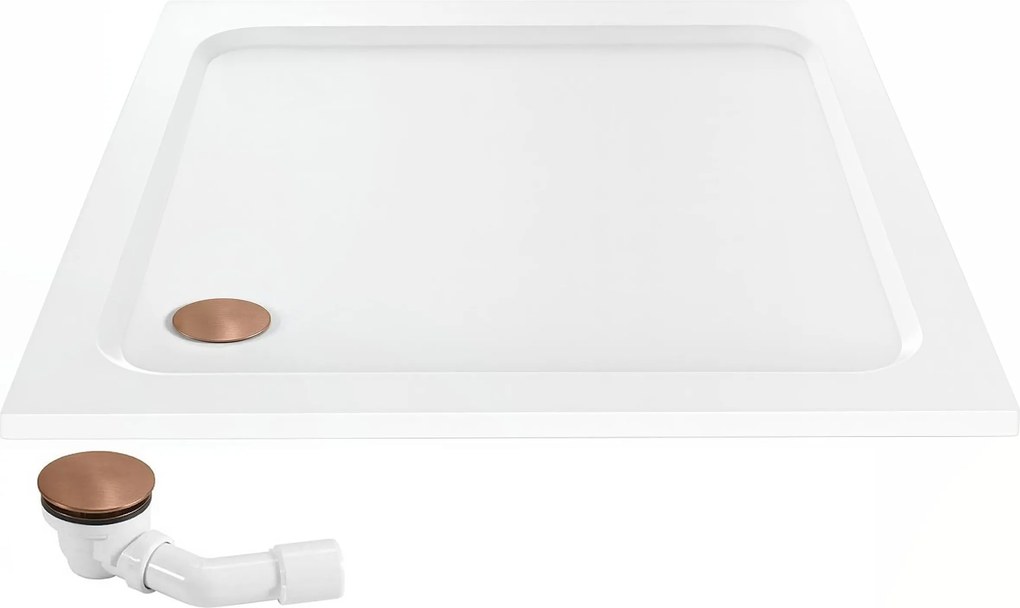 Корито за душ кабина-акрилно Rea Belmond White 90x90 Brush Copper
