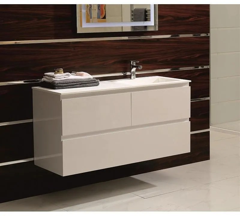 Конзолен PVC шкаф ICP 12038R / 38130, Inter Ceramic, с умивалник, 120x46x60см