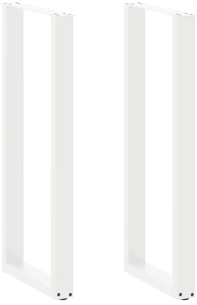 4013241 vidaXL Крака за бар маса, U-образни, 2 бр., бели, 40 x (110-111) см, стомана
