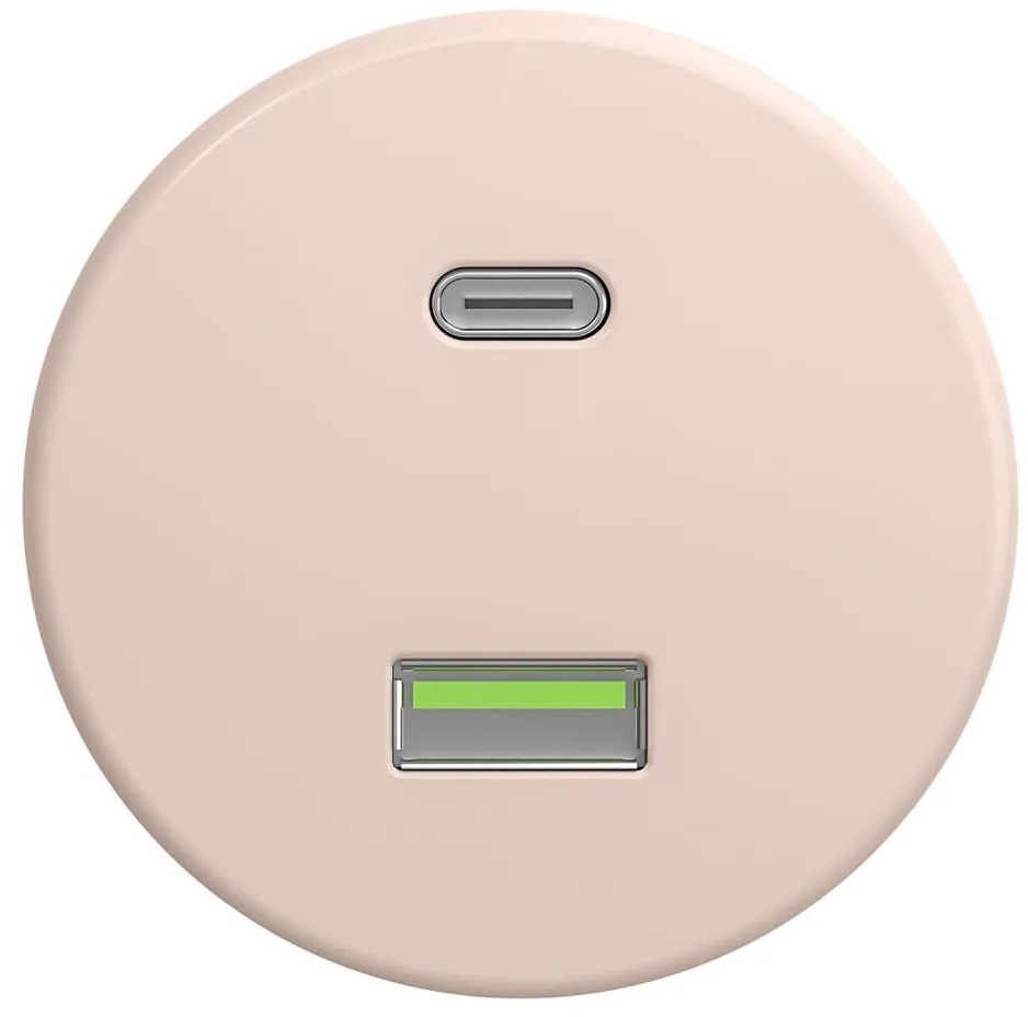 Kliklap - Ретро безрамков USB контакт A+C, старорозов