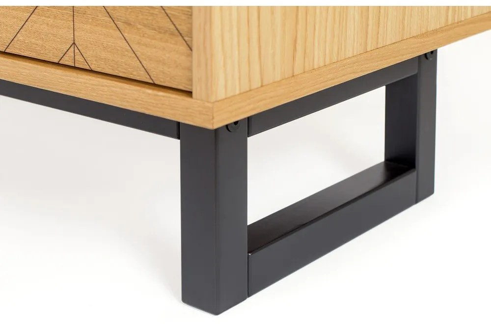 ТВ масичка от дъб Camden Herringbone Mora - Woodman