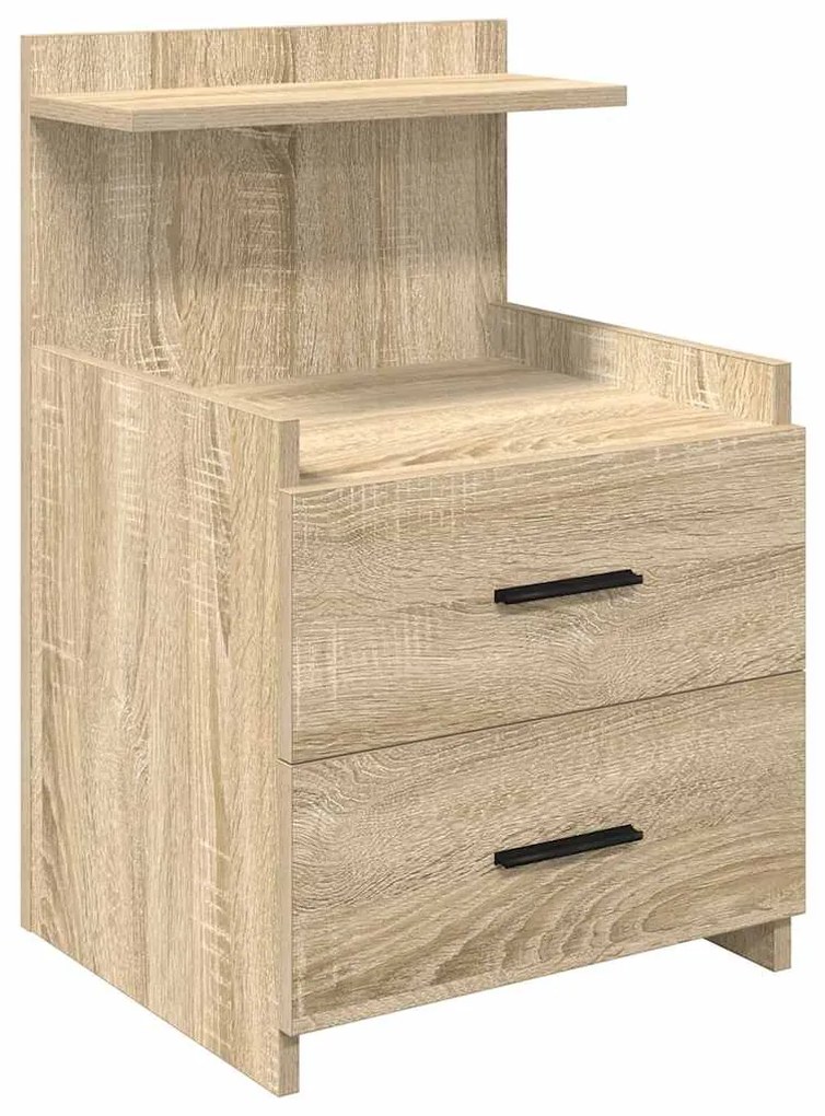 858636 vidaXL Нощно шкафче с 2 чекмеджета, дъб сонома, 40x36,5x62 см