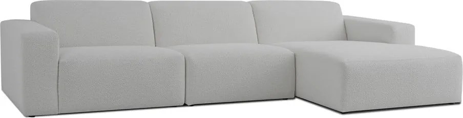Бял ъглов диван от букле (десен ъгъл) Roxy – Scandic