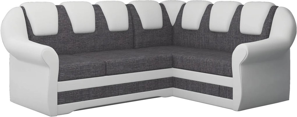 Ъглов диван King II-Right-White - Gray