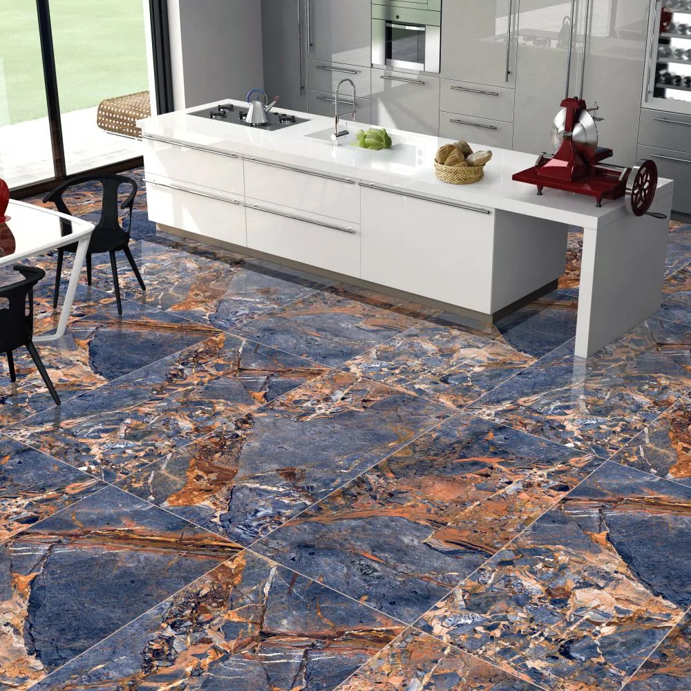 ГРАНИТОГРЕС 60/120 RUMI BLUE GLOSSY - VARMORA - INDIA