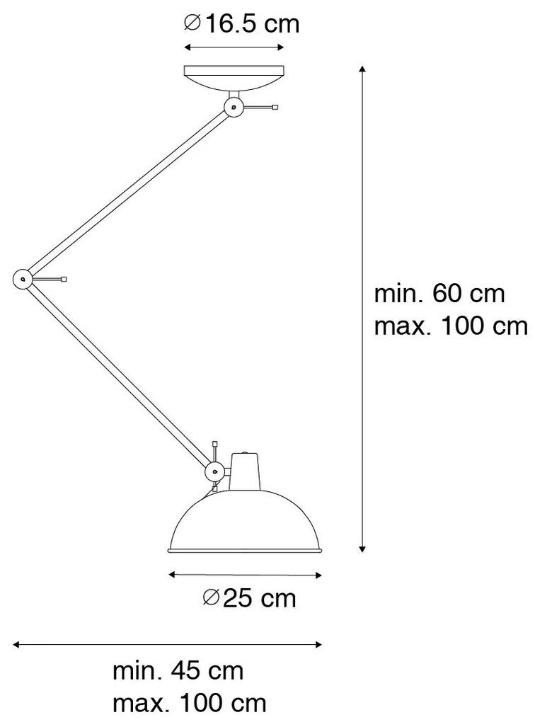 Ретро таванна лампа розова с бронз - Milou