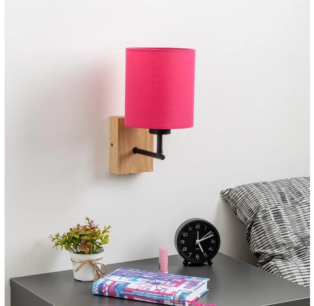 Brilagi - Аплик NUBILA WOOD 1xE27/25W/230V дъб/розов