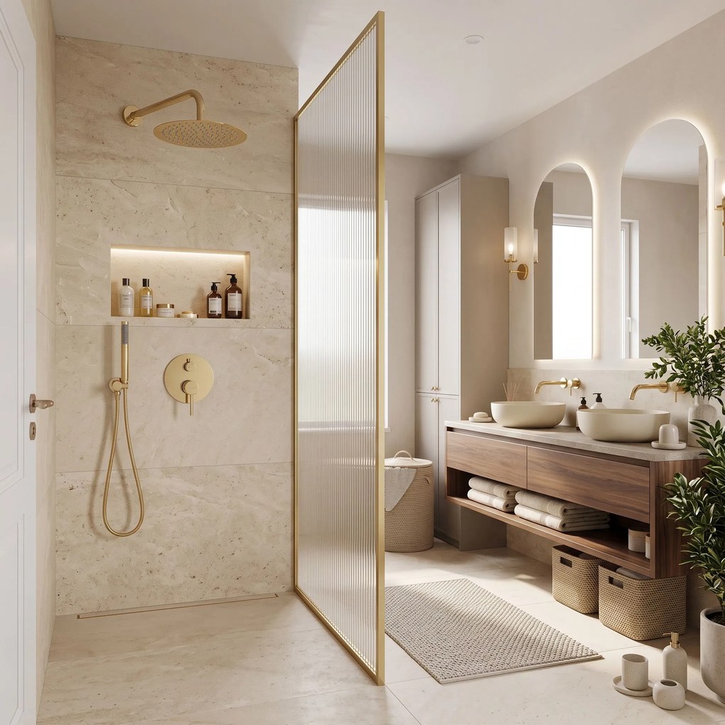 ДУШ СИСТЕМА за вграждане Rea Lungo L. Gold + BOX