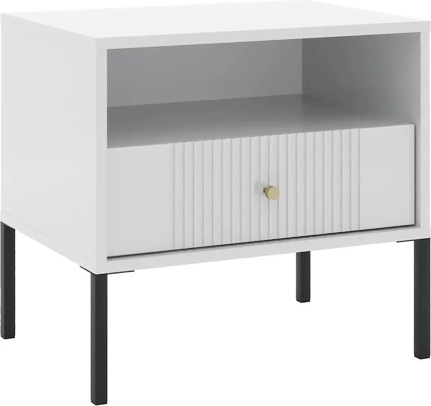 Нощно шкафче LUE бяло/черно