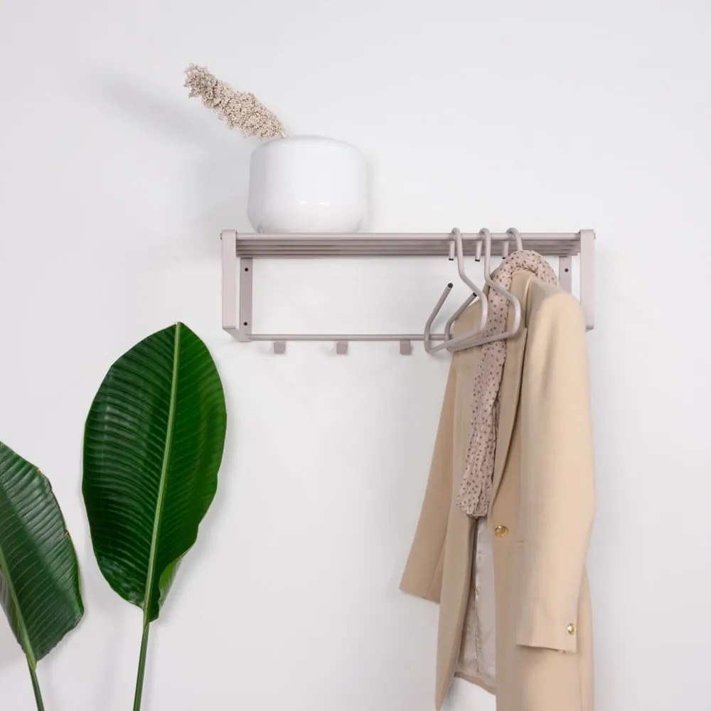 Кафяво-сива метална стенна закачалка с рафт 70 cm Rex – Spinder Design