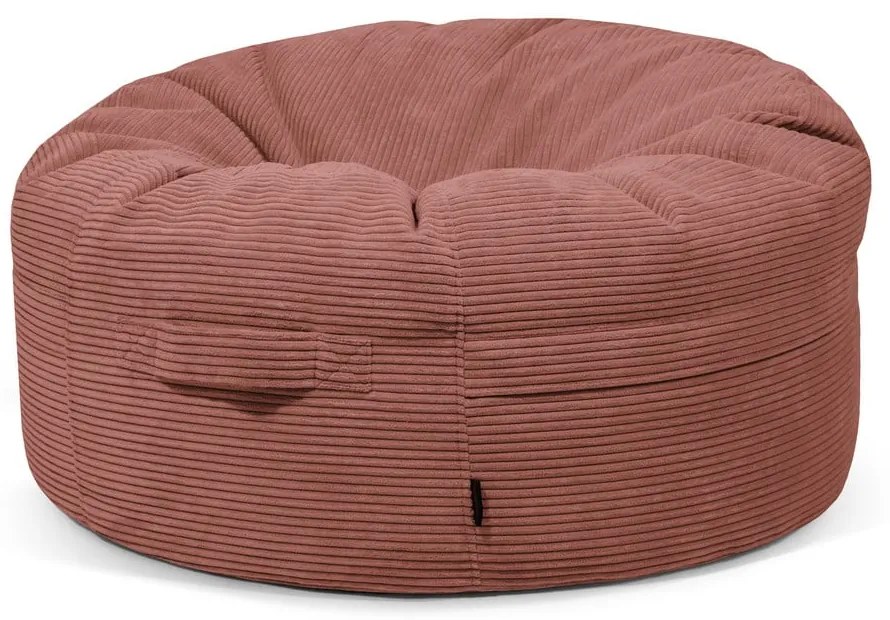 Пуф от рипсено кадифе в тухлен цвят Roll 105 – SLOWDOWN