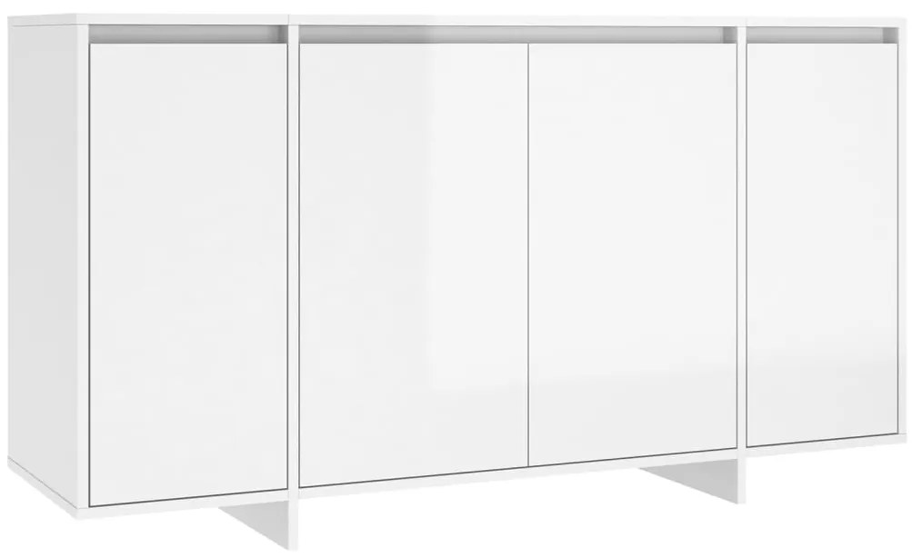 809599 vidaXL Бюфет бял гланц 135x41x75 см инженерно дърво