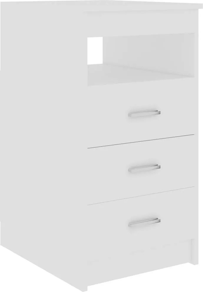 801805 vidaXL Шкаф с чекмеджета, бял, 40x50x76 см, инженерна дървесина