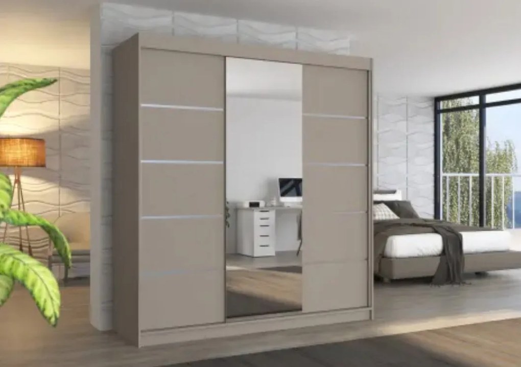 Гардероб Varus 200 Sliding-сиво-бежово