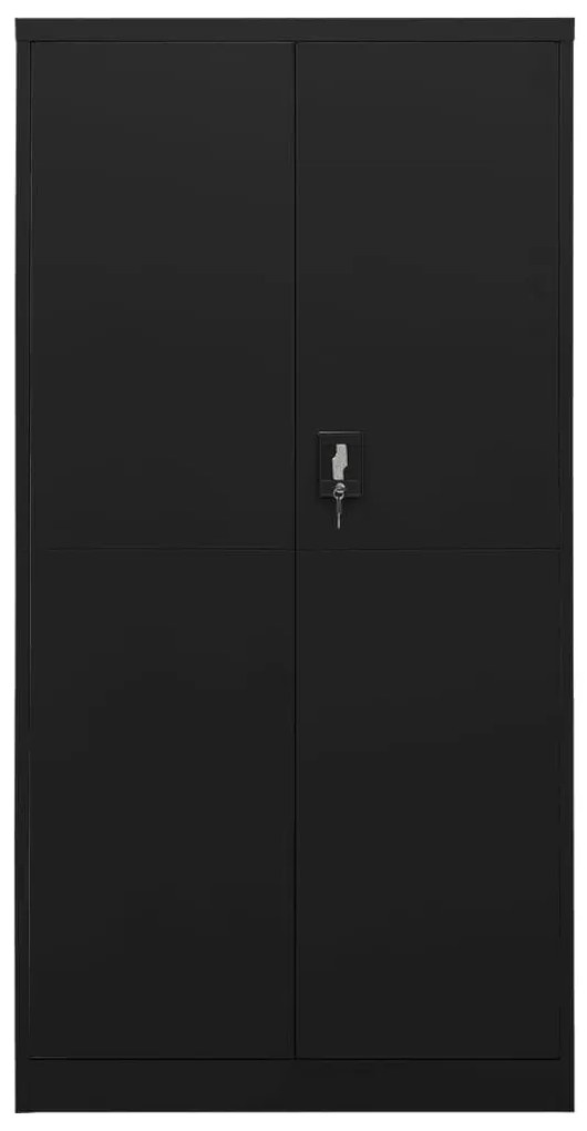 335972 vidaXL Заключващ се шкаф, черен, 90x40x180 см, стомана