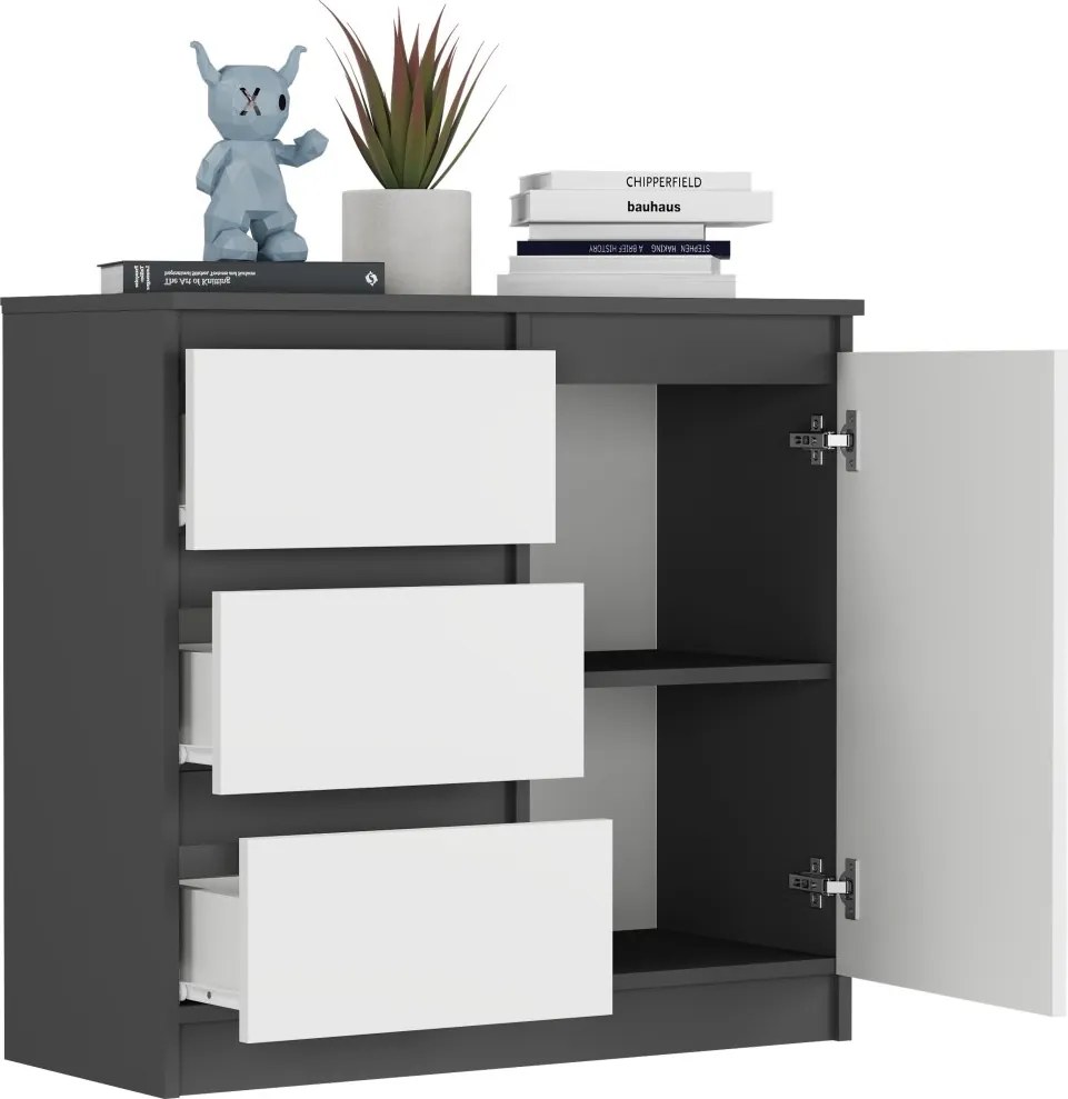 Комод R-80-S3 с чекмеджета 80 см - различни цветови варианти sonoma