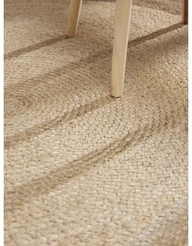 Двустранен ръчно изработен ютен кръгъл килим в сиво-бежов цвят ø 200 cm Jutta Greige – Hanse Home