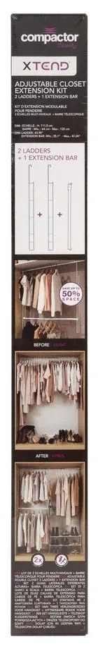 Комплект от 2 стълби и разтегателен стълб за дрехи Muro - Compactor