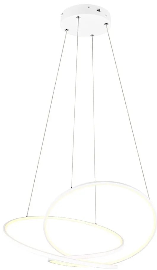 Бяло LED затъмняващо се висящо осветително тяло Darvin – Trio