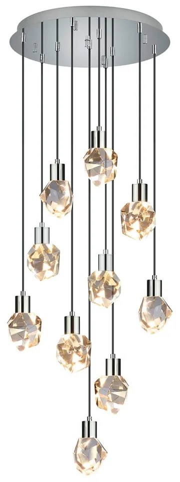 LED висящо осветително тяло в сребрист цвят със стъклен абажур ø 51,5 cm Verano – Trio Select