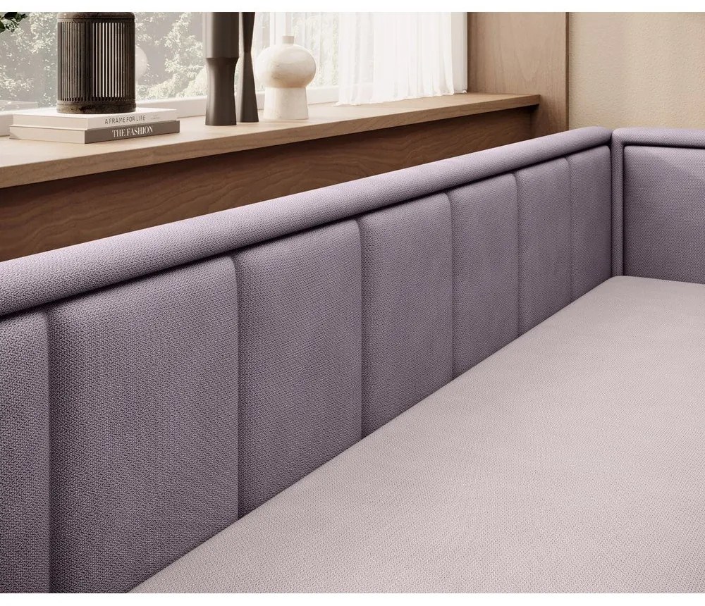 Розов шенилов сгъваем/с място за съхранение диван 214 cm Fulgeo – ELTAP