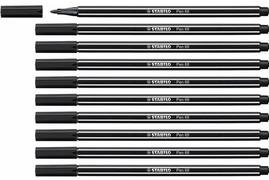 Плумастер Stabilo Pen 68 Черен 10 броя