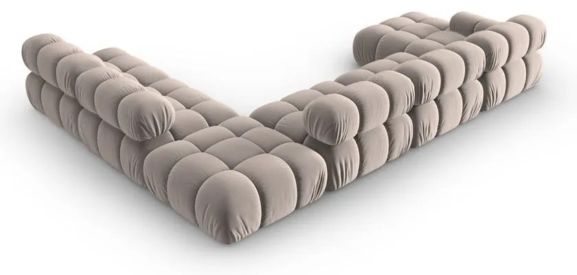 Светлокафяв кадифен модулен ъглов диван (десен ъгъл/U форма) Bellis – Micadoni