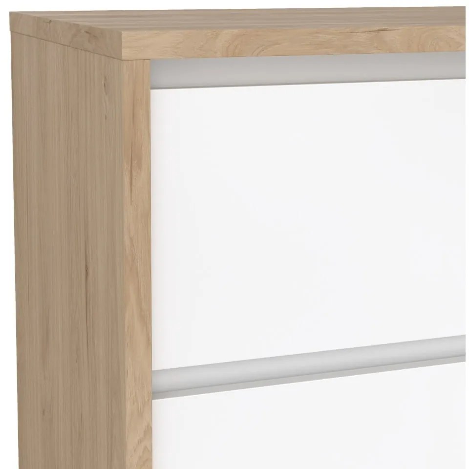 Скрин от дъбов декор бял и естествен цвят 80x84x48 cm Next – Tvilum