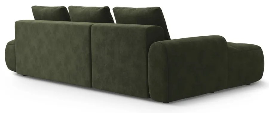 Зелен кадифен сгъваем/с място за съхранение ъглов диван (ляв ъгъл) Linz – Cosmopolitan Design