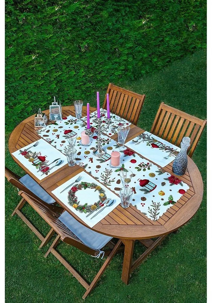 Коледен комплект от 4 покривки за маса и покривка за маса 140x45 cm American Servis - Mila Home