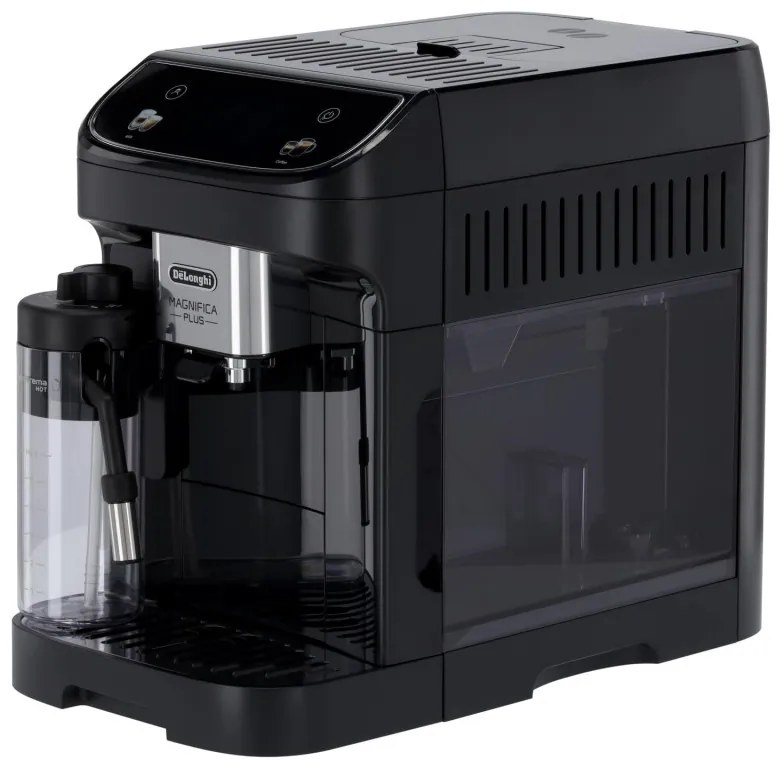 Кафеавтомат DeLonghi Magnifica PLUS ECAM 320.60.B, 1450W, 15 bar, 1.8l, 15 програми, 13 нива на смилане, TFT тъчскрийн, LatteCrema Hot, Опция за кафе на зърна, Черен