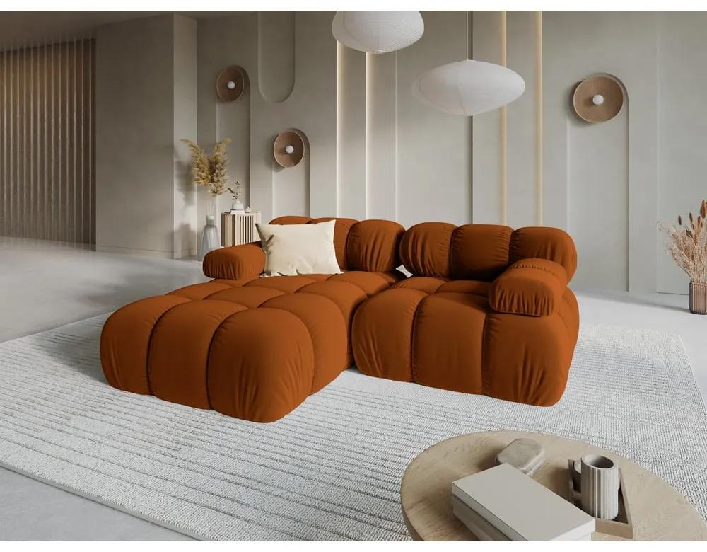 Оранжев кадифен диван 191 cm Bellis - Micadoni Home