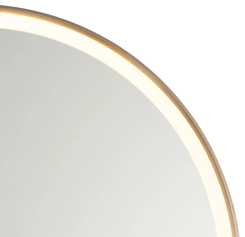 Огледало за баня розово злато 70 см с LED с сензорен димер - Miral