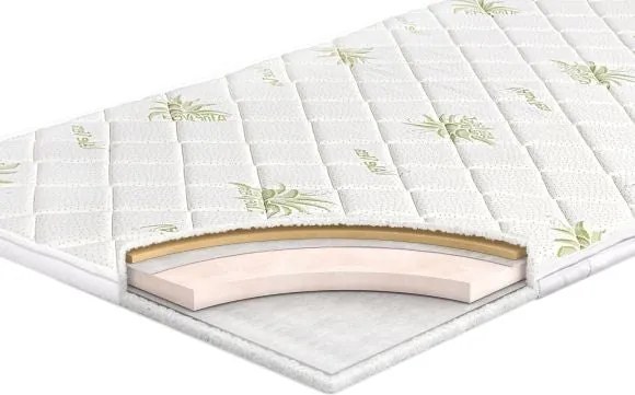 Топ матрак Тед, Aloe Memo Flex, 90x200x5, Среден към мек, Eластична пяна, Мемори пяна