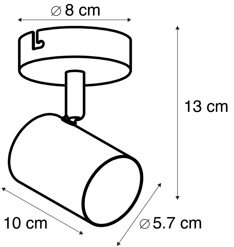 Интелигентен прожектор черен вкл. WiFi GU10 регулируем - Jeana