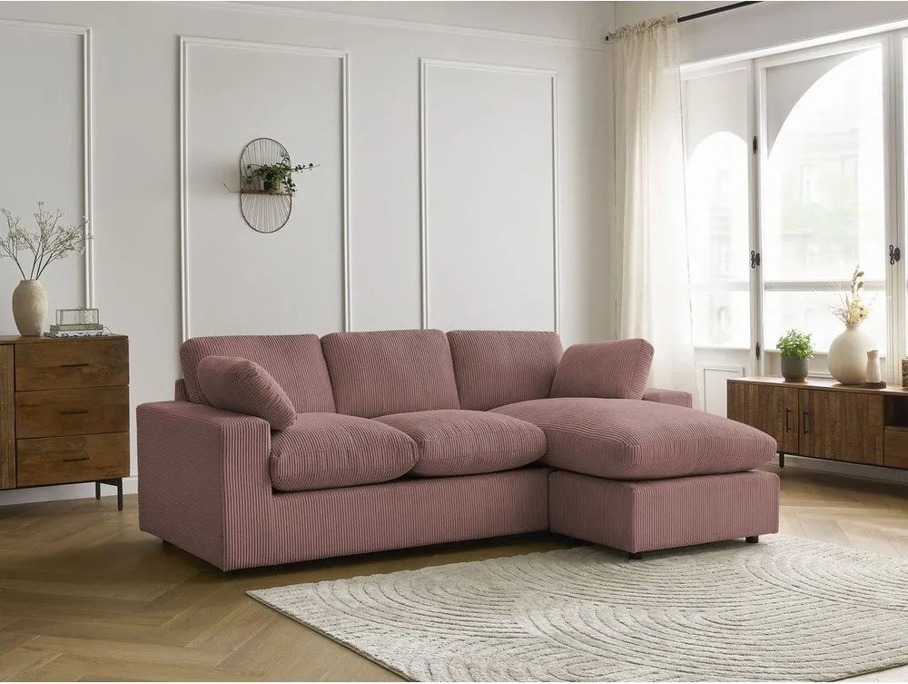 Розов ъглов диван от рипсено кадифе Belair – Bobochic Paris