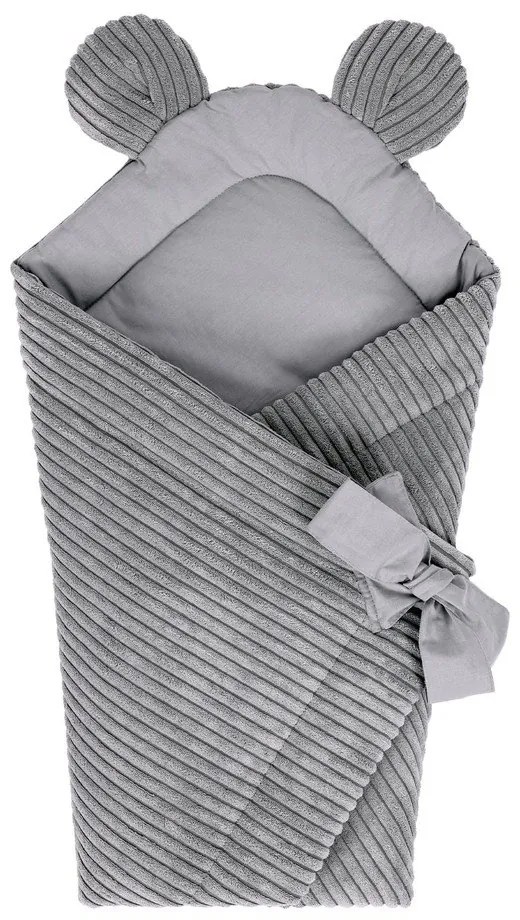 Сиво бебешко одеяло от рипсено кадифе 35x65 cm – Meowbaby