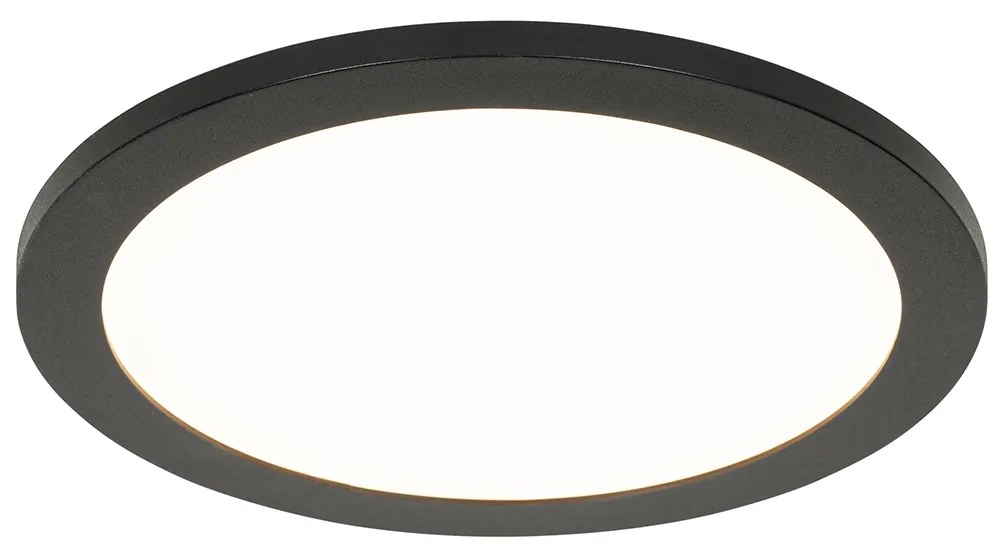 Модерна таванна лампа черна 30 см с LED IP44 - Steve