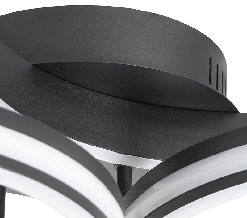 Таванна лампа черна с LED 3-степенна димируема 3-светлина - Navara