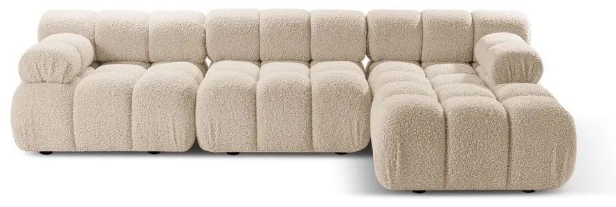 Бежов модулен ъглов диван от букле (десен ъгъл) Bellis – Micadoni Home
