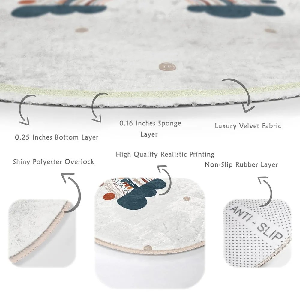 Кремав детски килим ø 100 cm Comfort - Mila Home