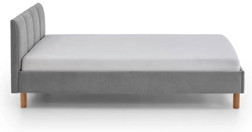 Сиво двойно легло 140x200 cm тапицирано без ламелно дъно Joker – Meise Möbel