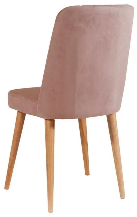 Светлорозов кадифен стол за хранене Stormi Sandalye - Kalune Design
